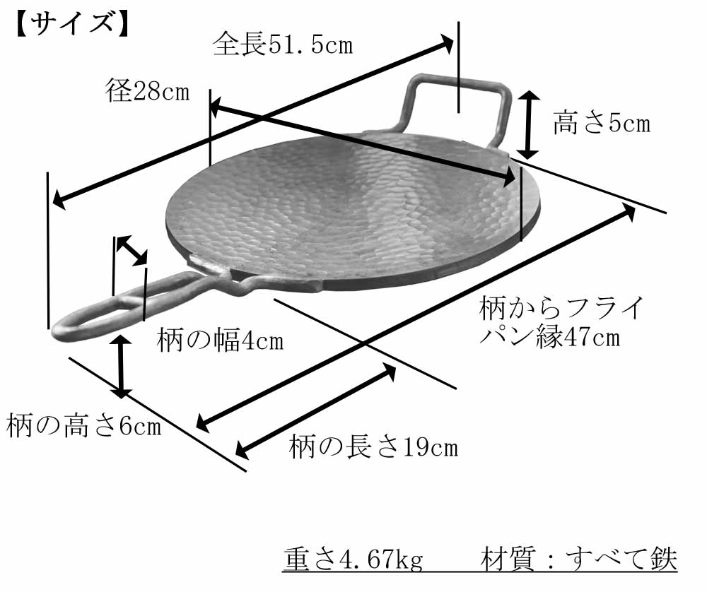 一角フライパンサイズ