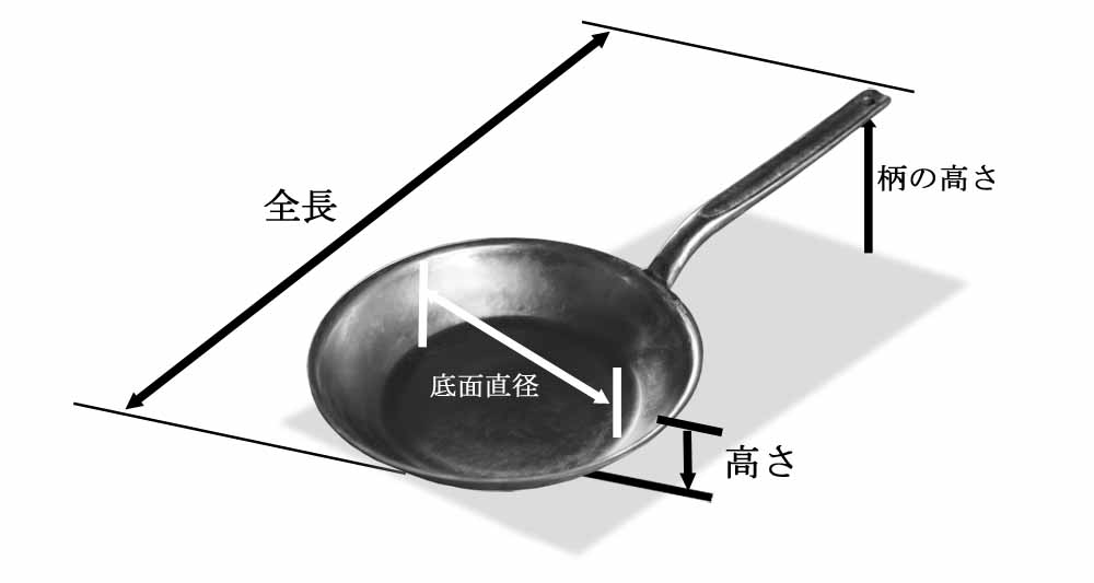 スパゲティーフライパン商品詳細サイズ
